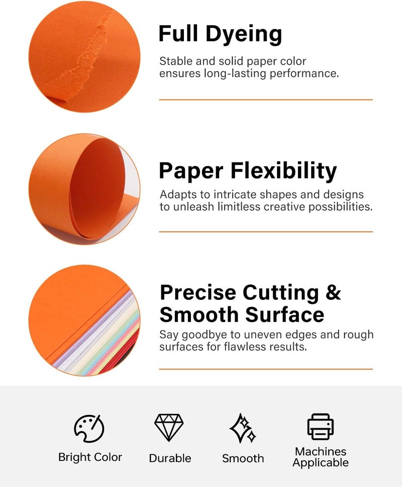 ALEWAPO Orange Cardstock 8.5 x 11 Thick Paper, 40 Sheets, ThickPaper 75 LB/200 GSM, Cardstock Printer Paper 8.5 x 11, Orange Card Stock for Invitations, Menus, Wedding, DIY Cards - Image 4